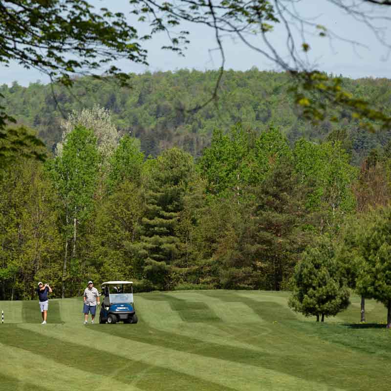 Members hitting shots on 17