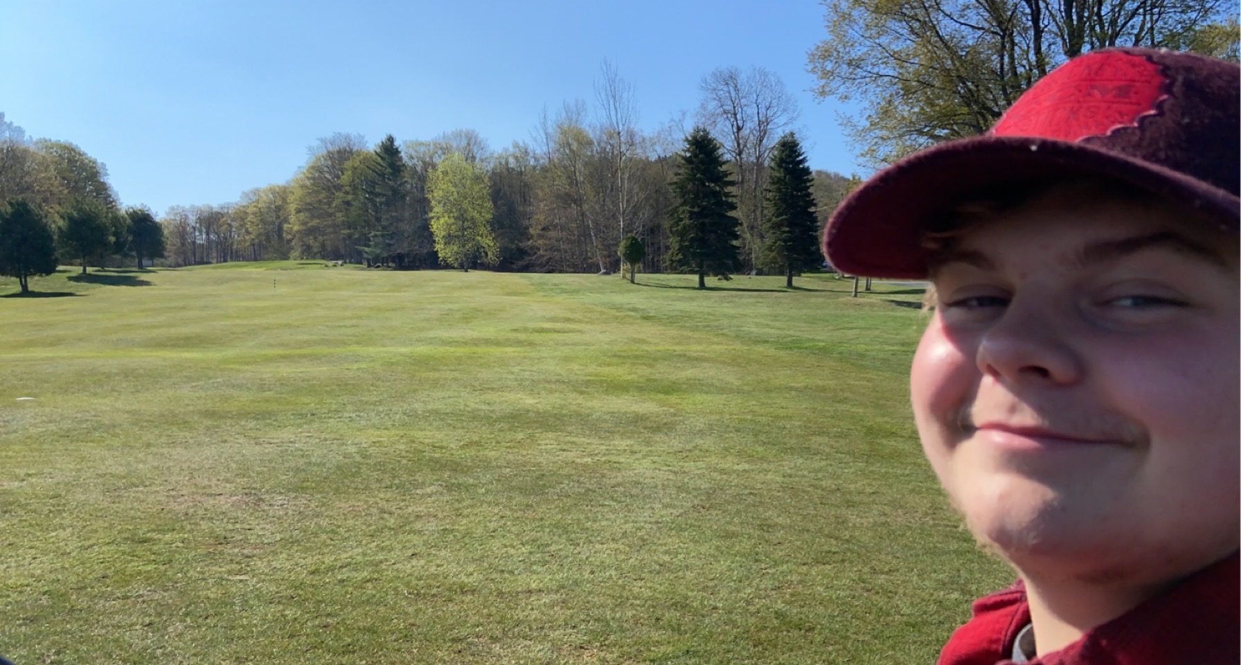 Jay appreciating the pristine fairways of 17
