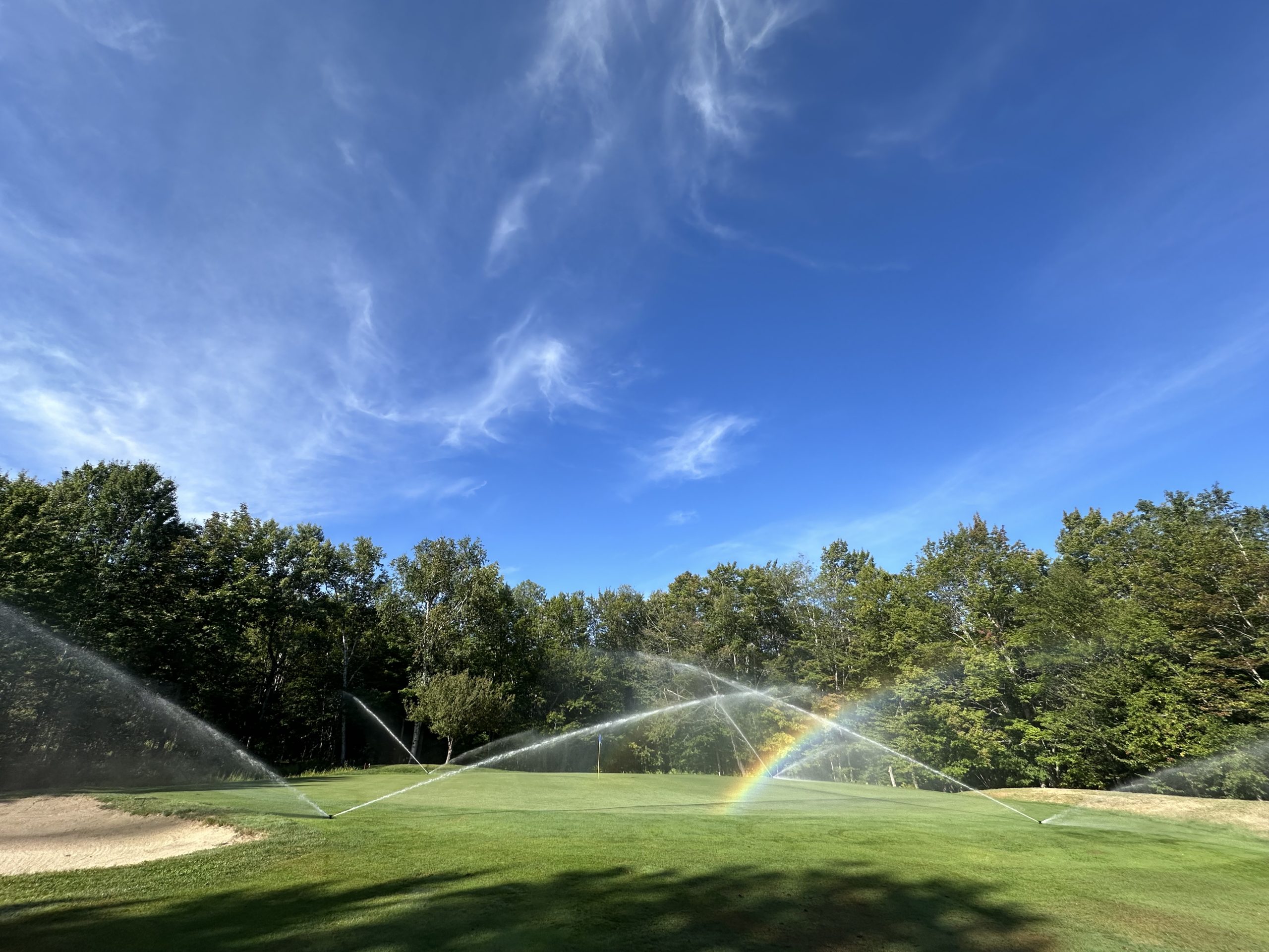 Irrigation system watering greens
