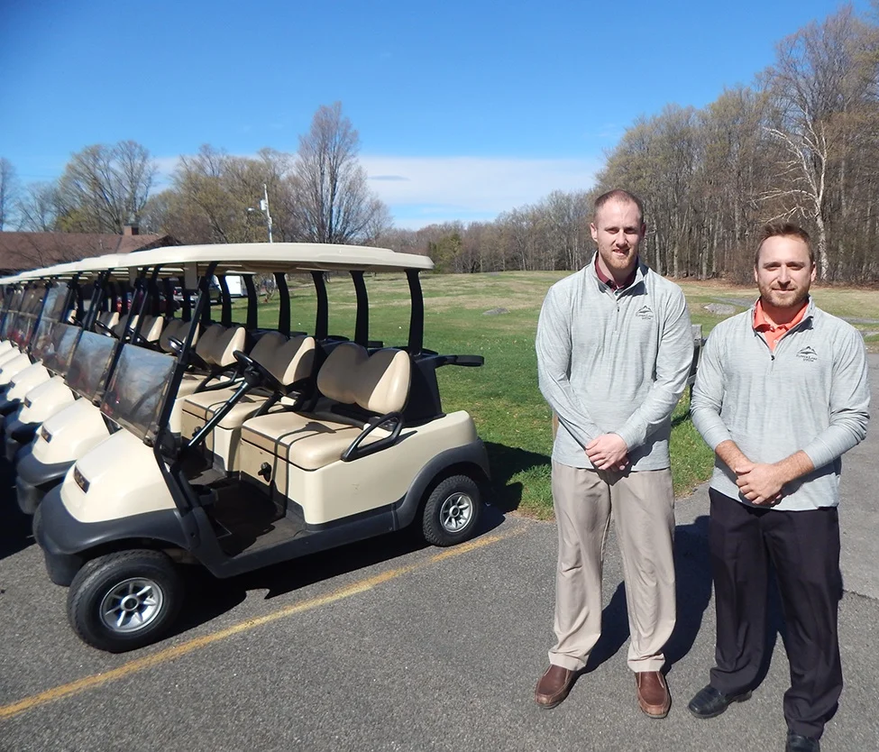 Kris and Evan in 2017, their first year as pro and assistant pro